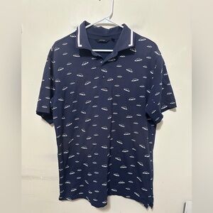 Raymor Men's Taylor Bobrad performance golf UFO Print Polo Shirt Size Large